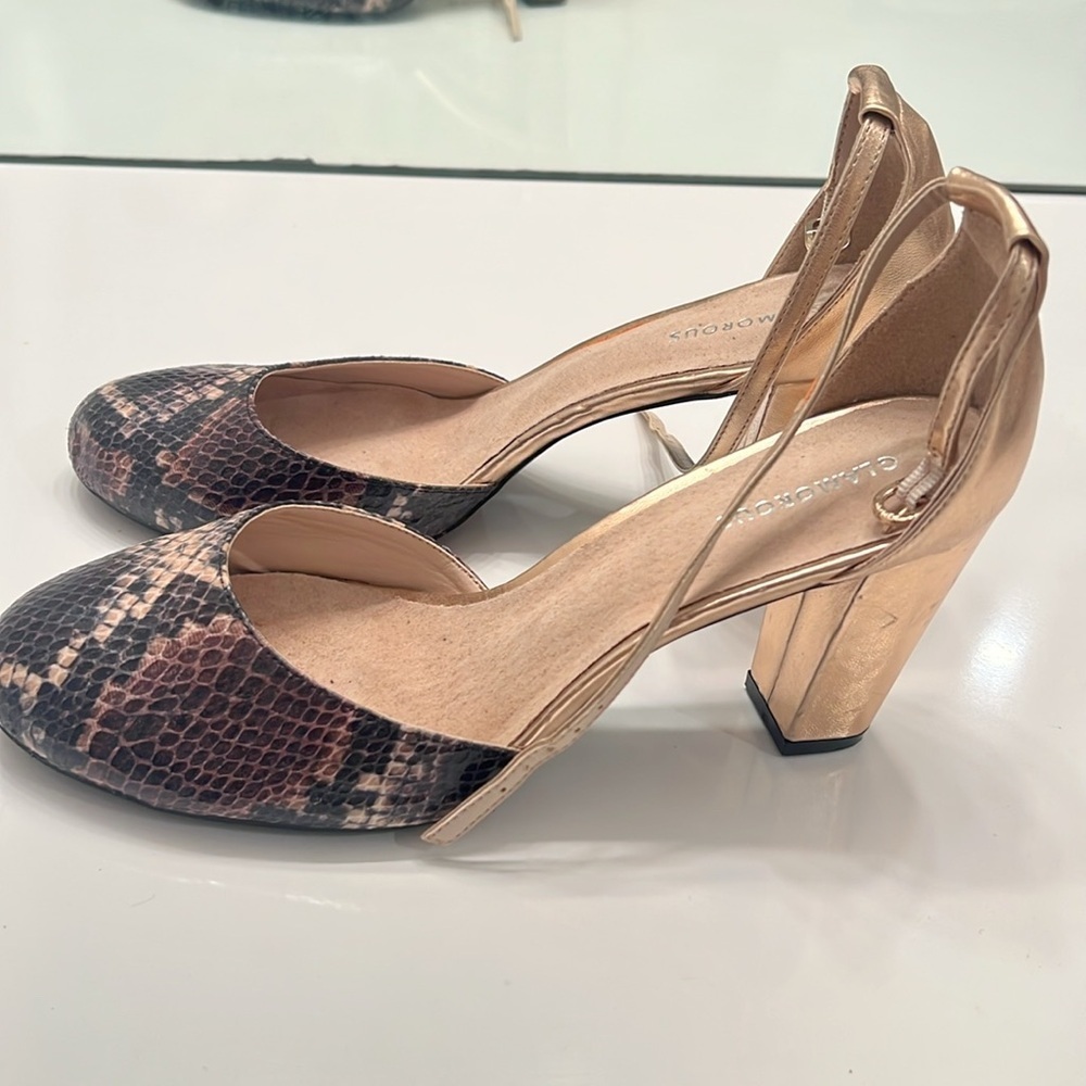 Glamorous Fall Mary Jane heels Faux snakeskin high heel size 10 Comfortable - Picture 6 of 10